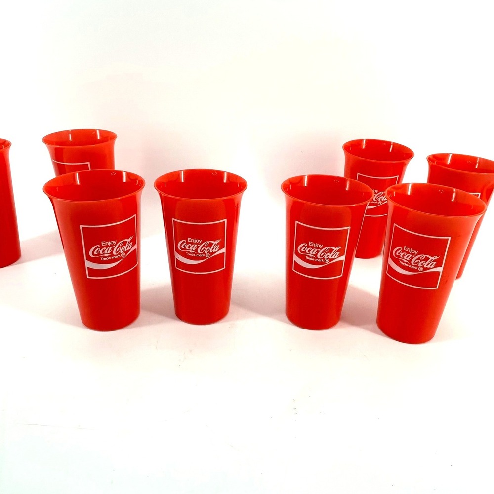 Vintage Coca-Cola Red Plastic Pitcher & 8 Cup Tumbler Set Coke Soda Collectible - Picture 5 of 7